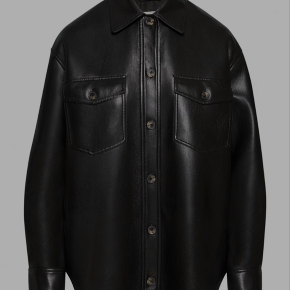 The GANNA Aritzia Leather Shirt Jacket - Picture 3 of 10